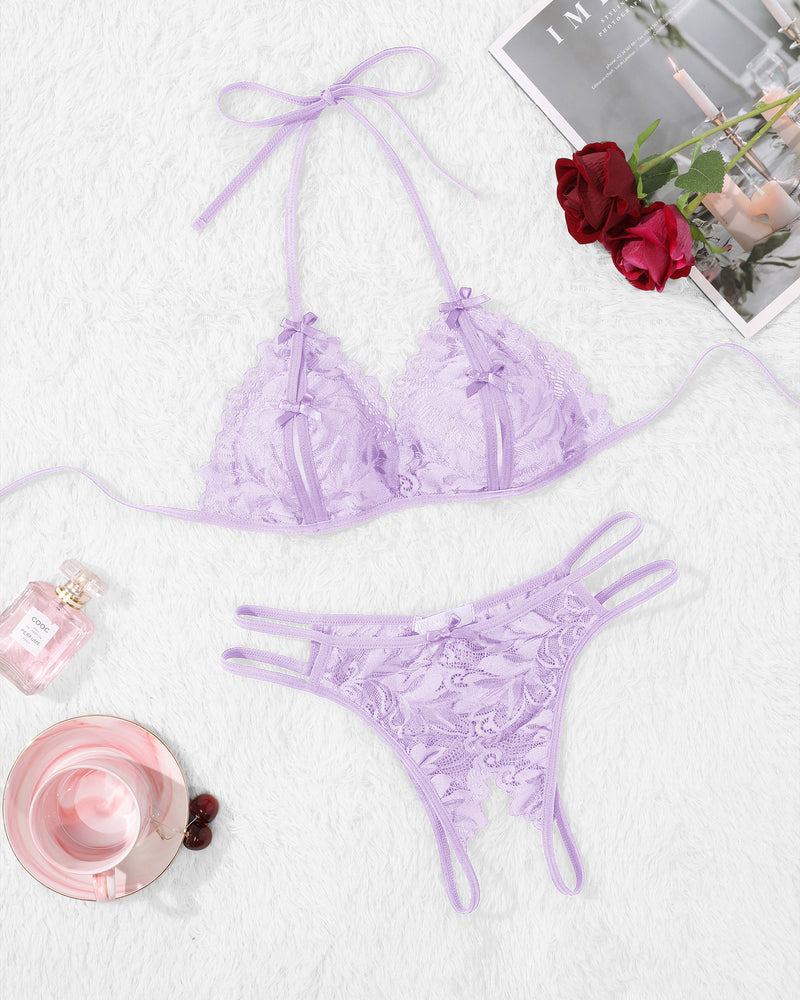 BH und Panty Set Halter Lace 2 Stück Set