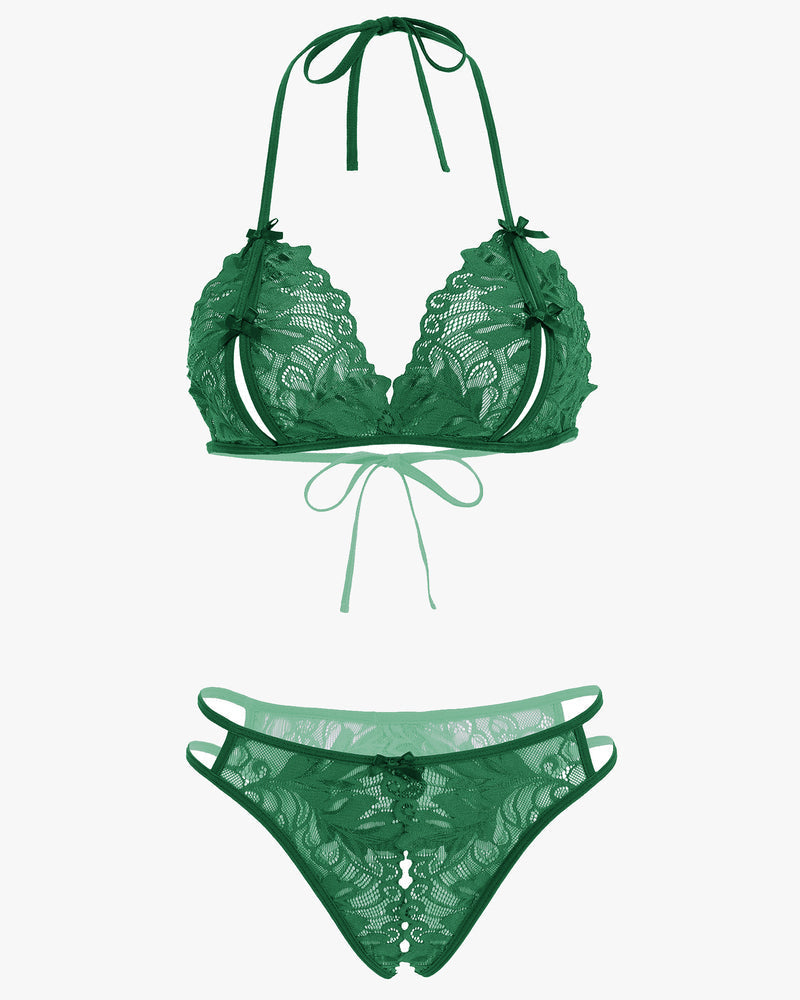 BH und Panty Set Halter Lace 2 Stück Set