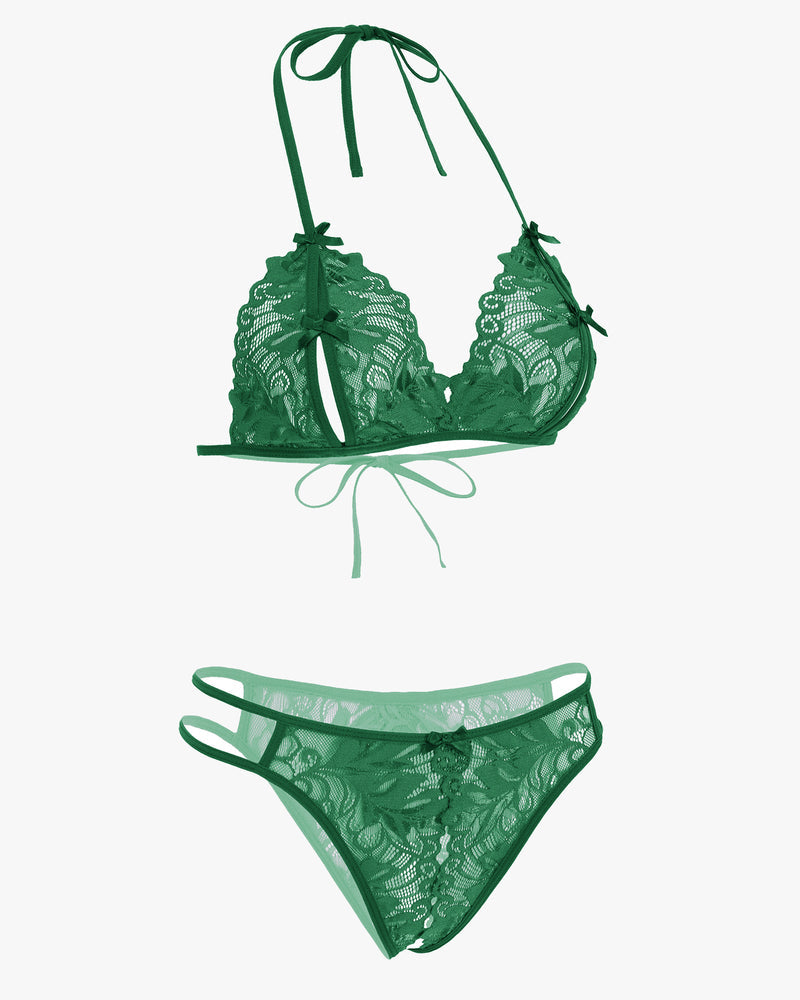BH und Panty Set Halter Lace 2 Stück Set