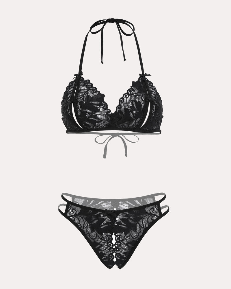 BH und Panty Set Halter Lace 2 Stück Set