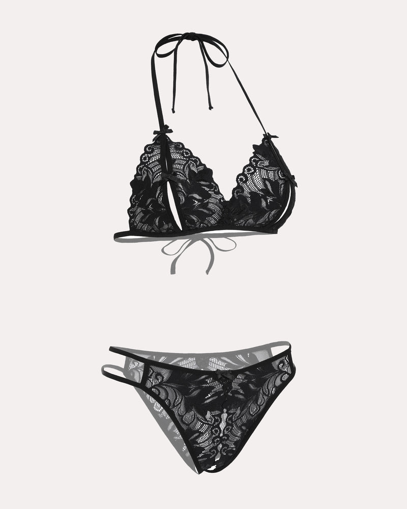 BH und Panty Set Halter Lace 2 Stück Set