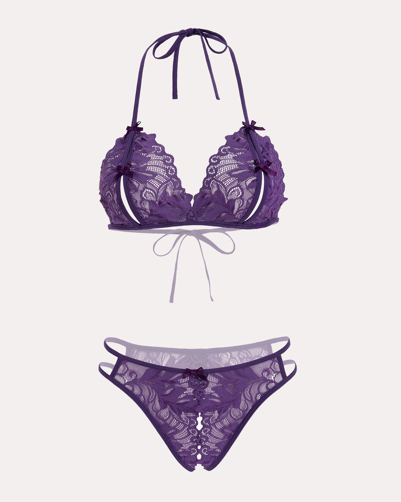 BH und Panty Set Halter Lace 2 Stück Set