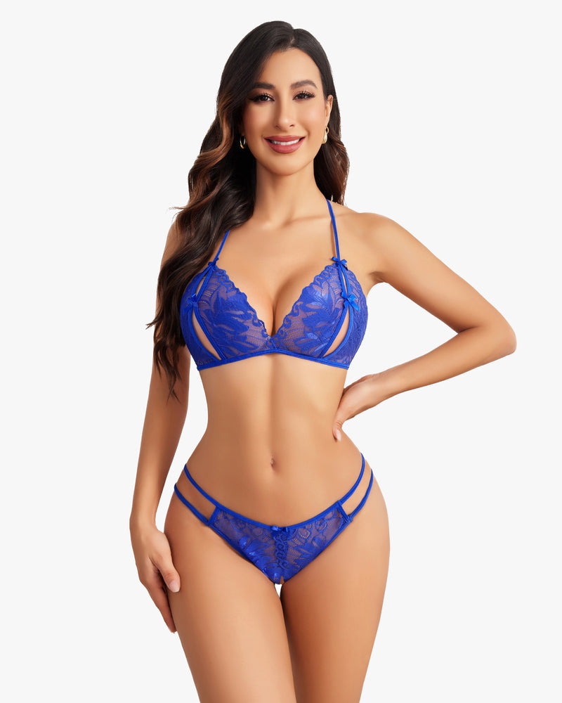 BH und Panty Set Halter Lace 2 Stück Set