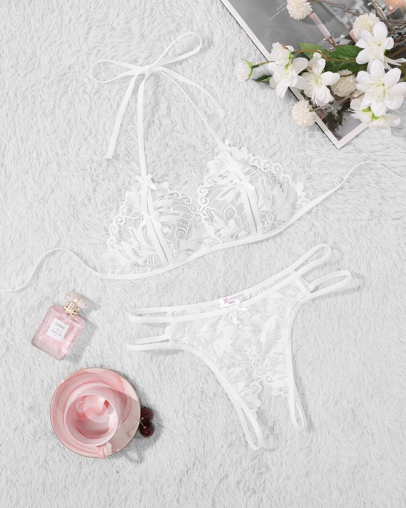 BH und Panty Set Halter Lace 2 Stück Set