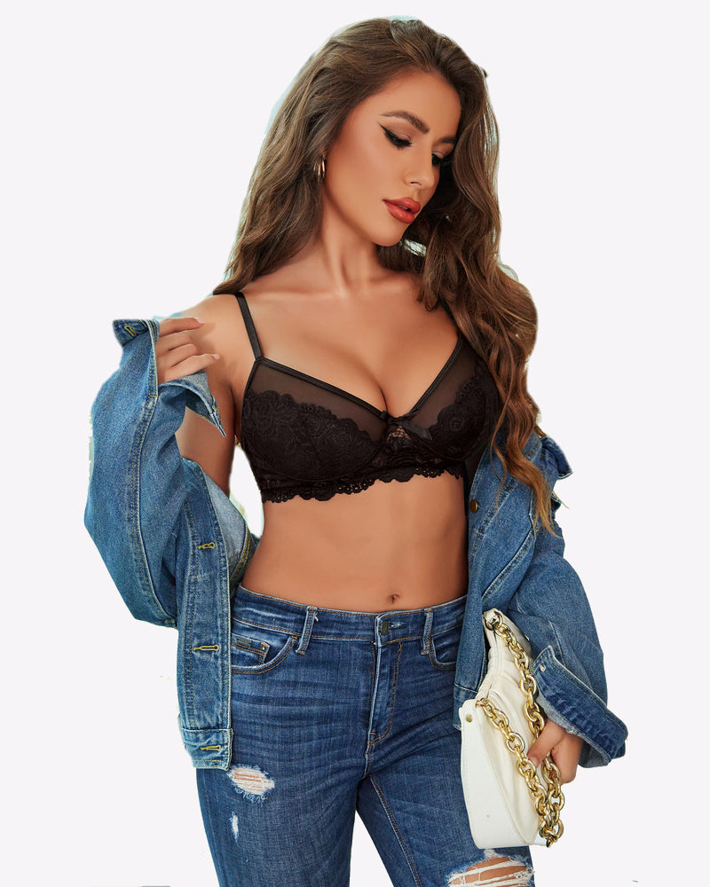 2 Stück Spitze BH und Panty Sets