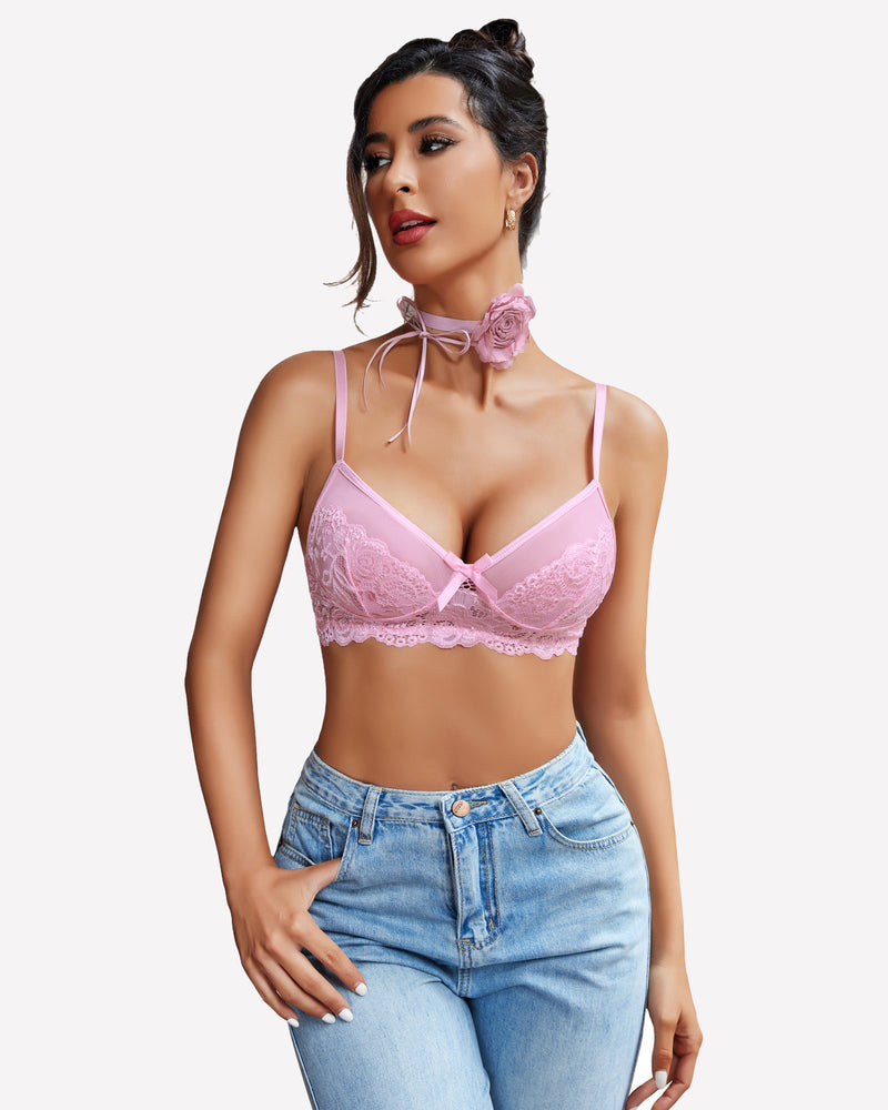 2 Stück Spitze BH und Panty Sets