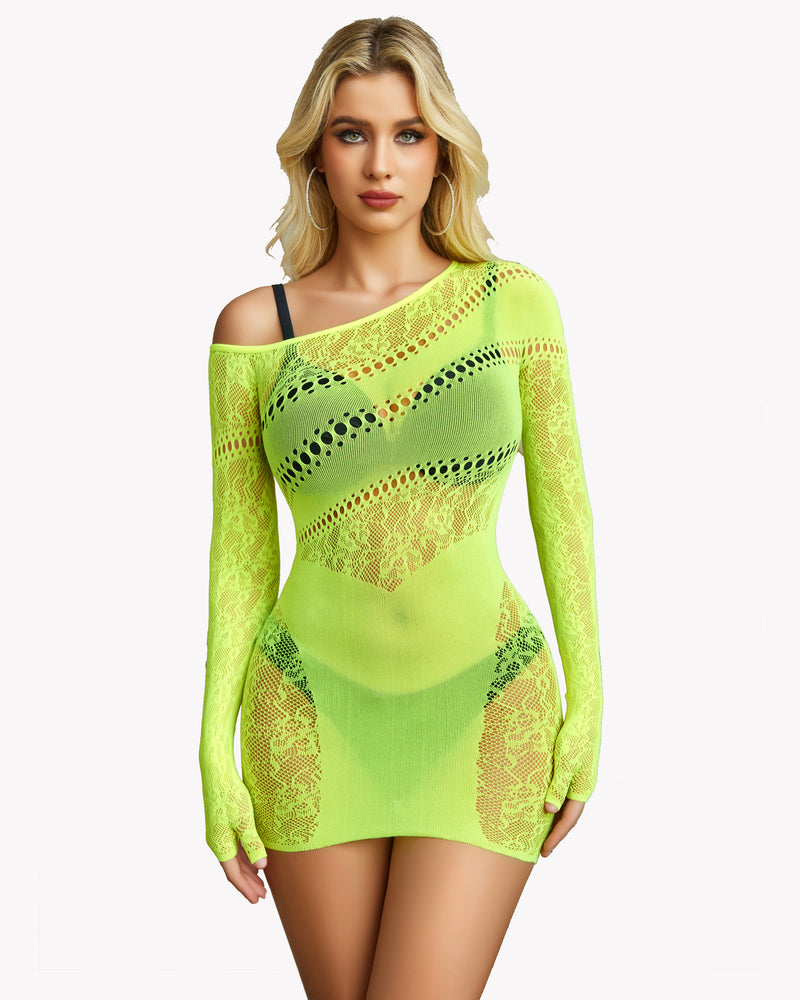 Mesh Hollow Out Fischnetz Kleid