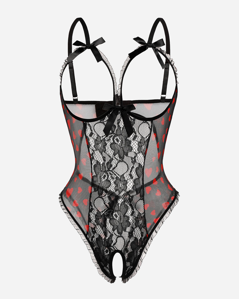 Bodysuit mit ausgeschnittenen Cups aus Spitze