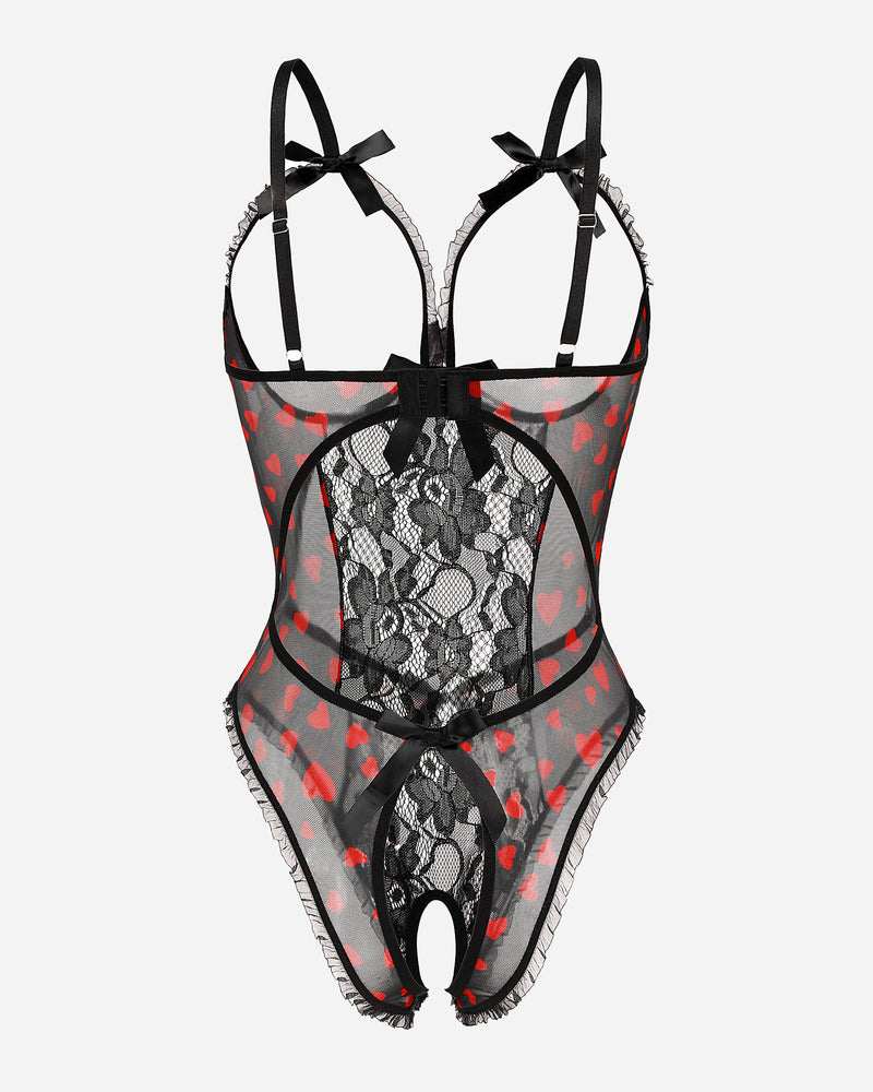 Bodysuit mit ausgeschnittenen Cups aus Spitze