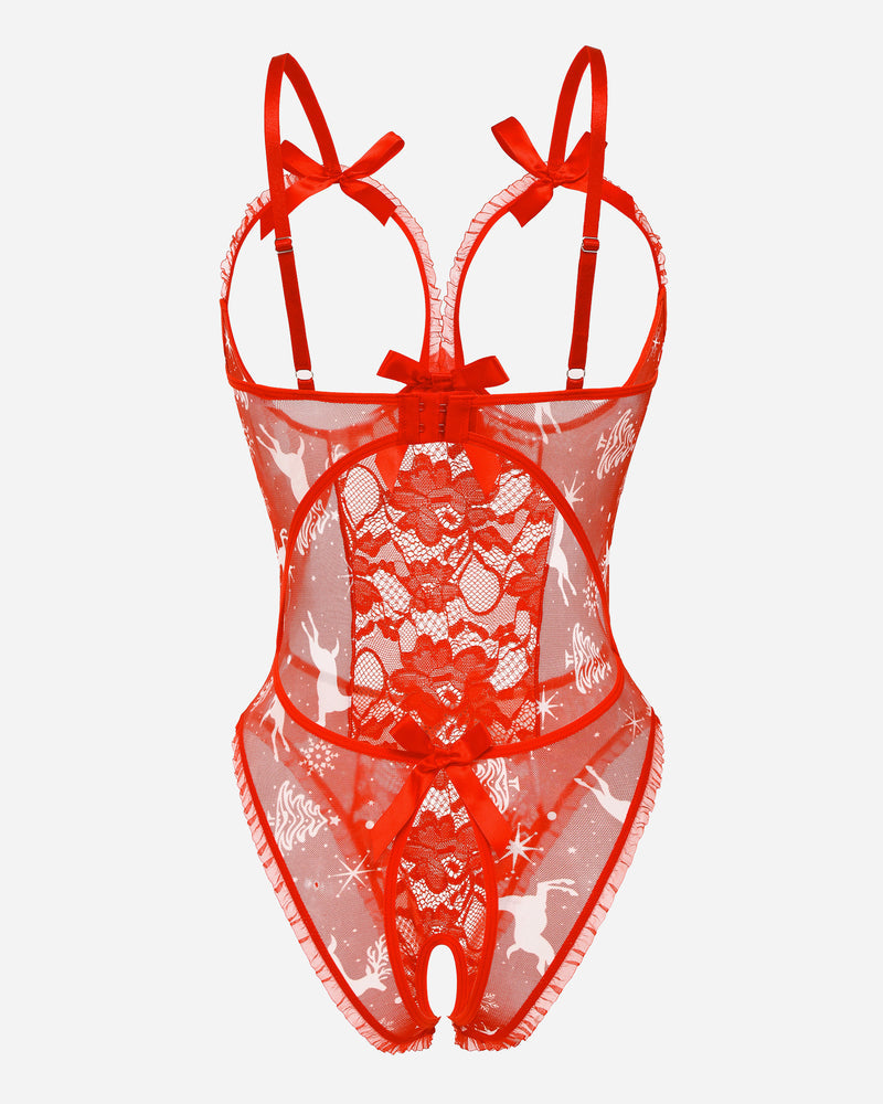 Bodysuit mit ausgeschnittenen Cups aus Spitze