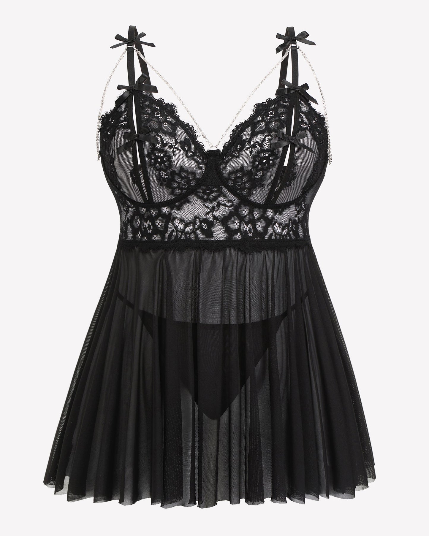 Plus Size Spitze Babydoll Nachthemd