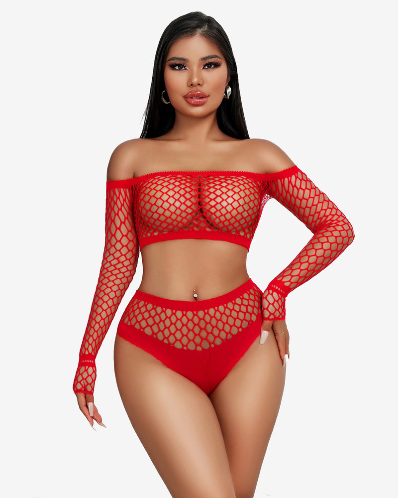 Fischnetz Mesh 2 Stück Dessous Set