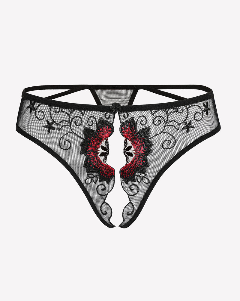 Floral Slips Bestickte Tangas Höschen