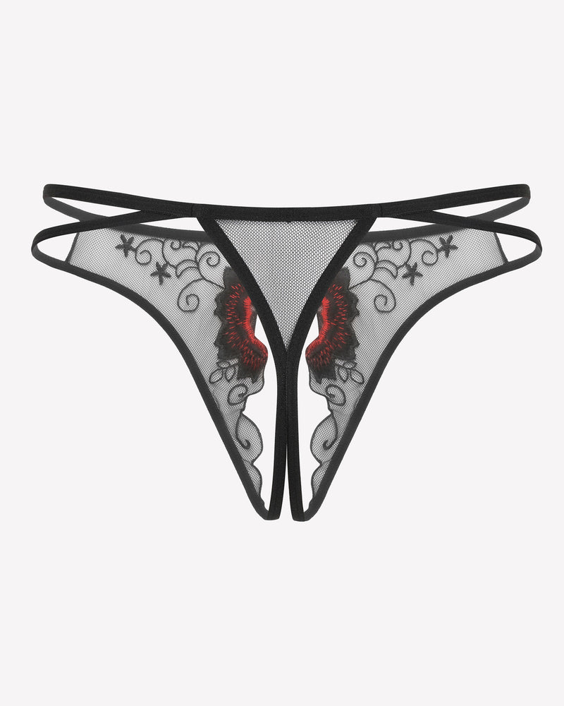 Floral Slips Bestickte Tangas Höschen