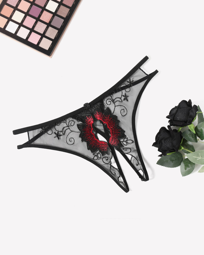 Floral Slips Bestickte Tangas Höschen