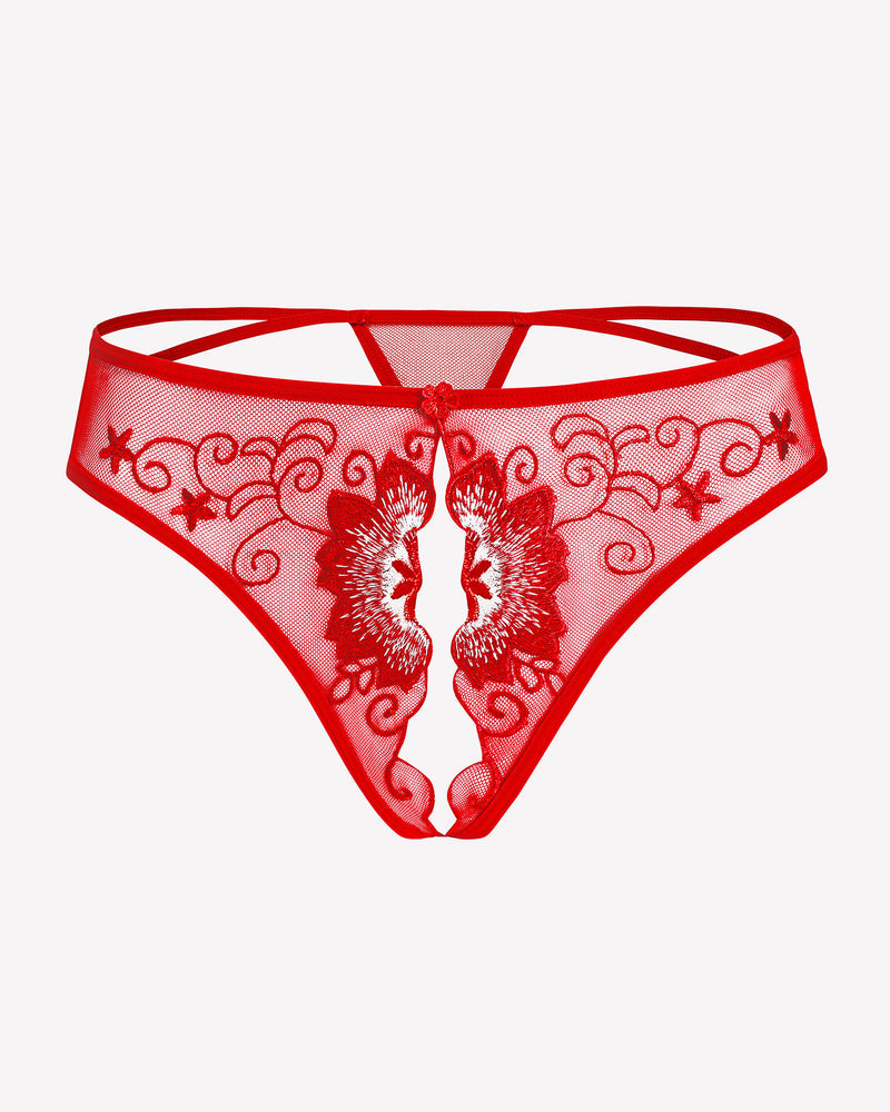 Floral Slips Bestickte Tangas Höschen