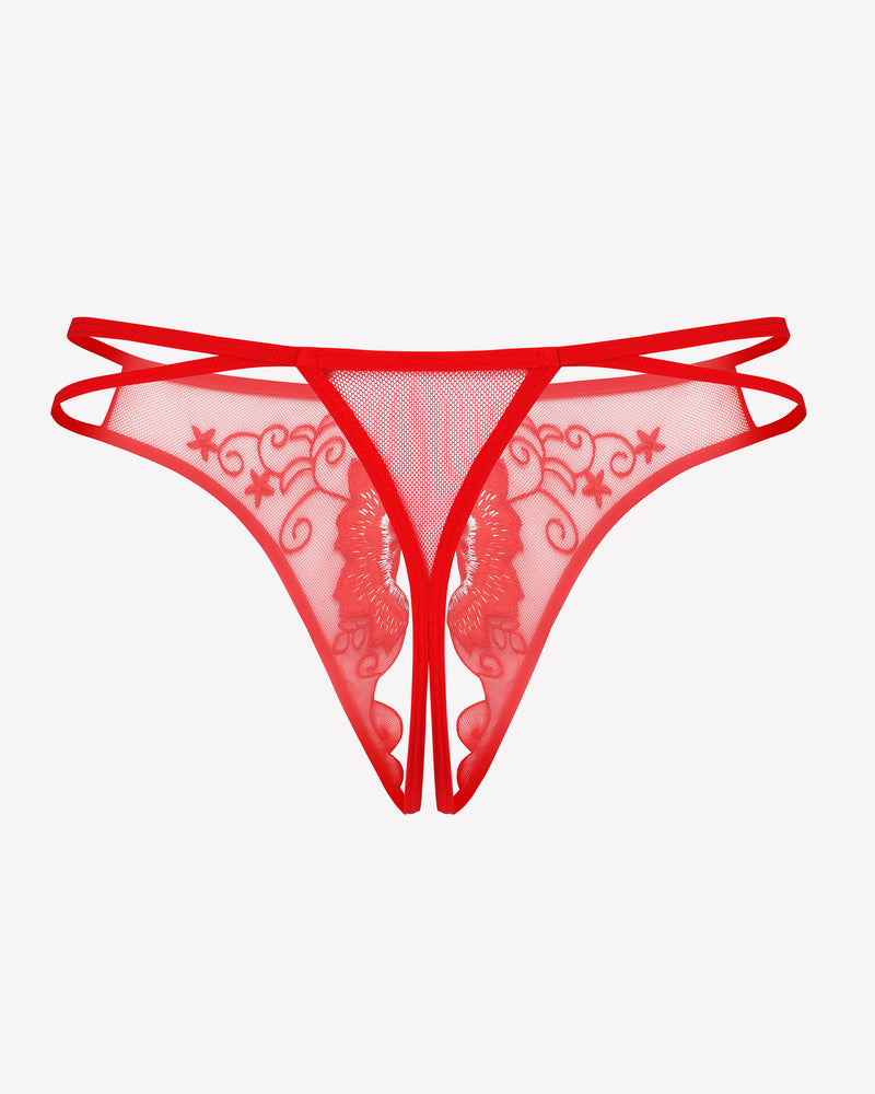 Floral Slips Bestickte Tangas Höschen