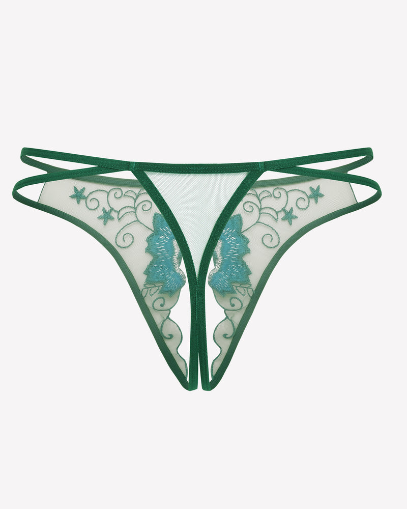 Floral Slips Bestickte Tangas Höschen