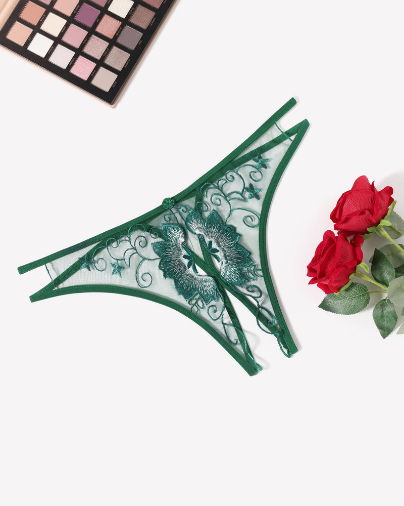 Floral Slips Bestickte Tangas Höschen