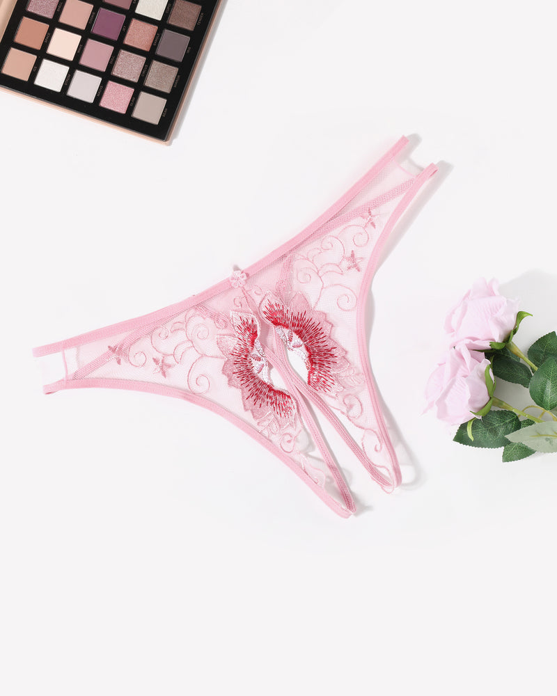 Floral Slips Bestickte Tangas Höschen