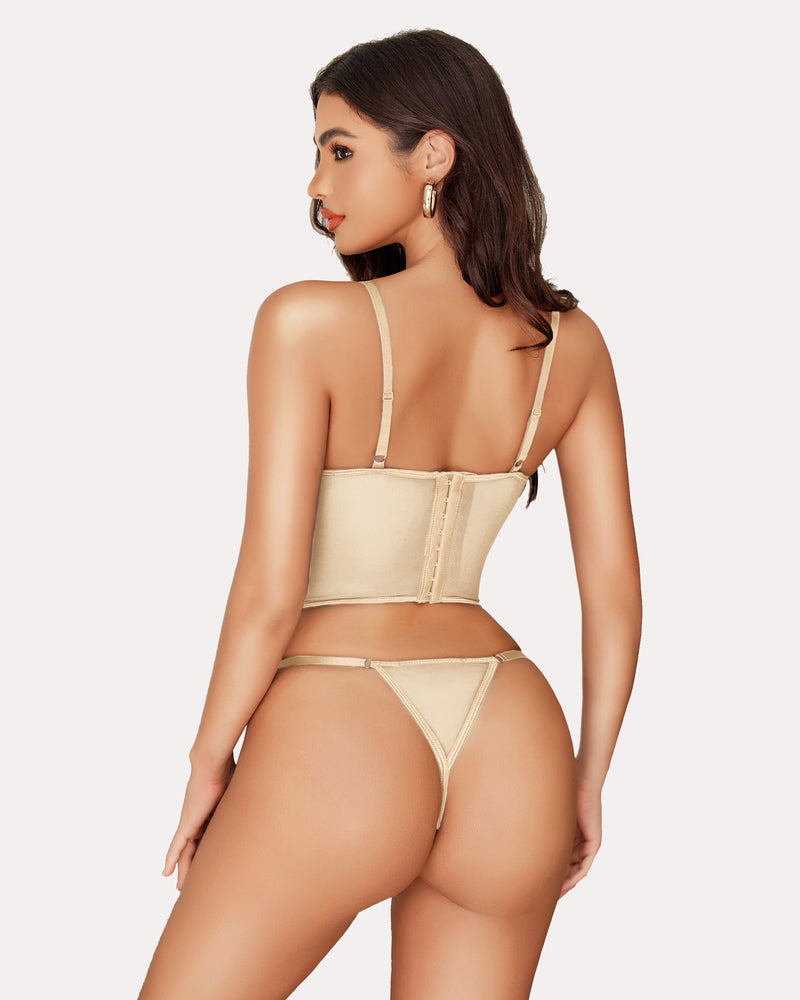 Tank Top Spitze Korsett mit Tanga