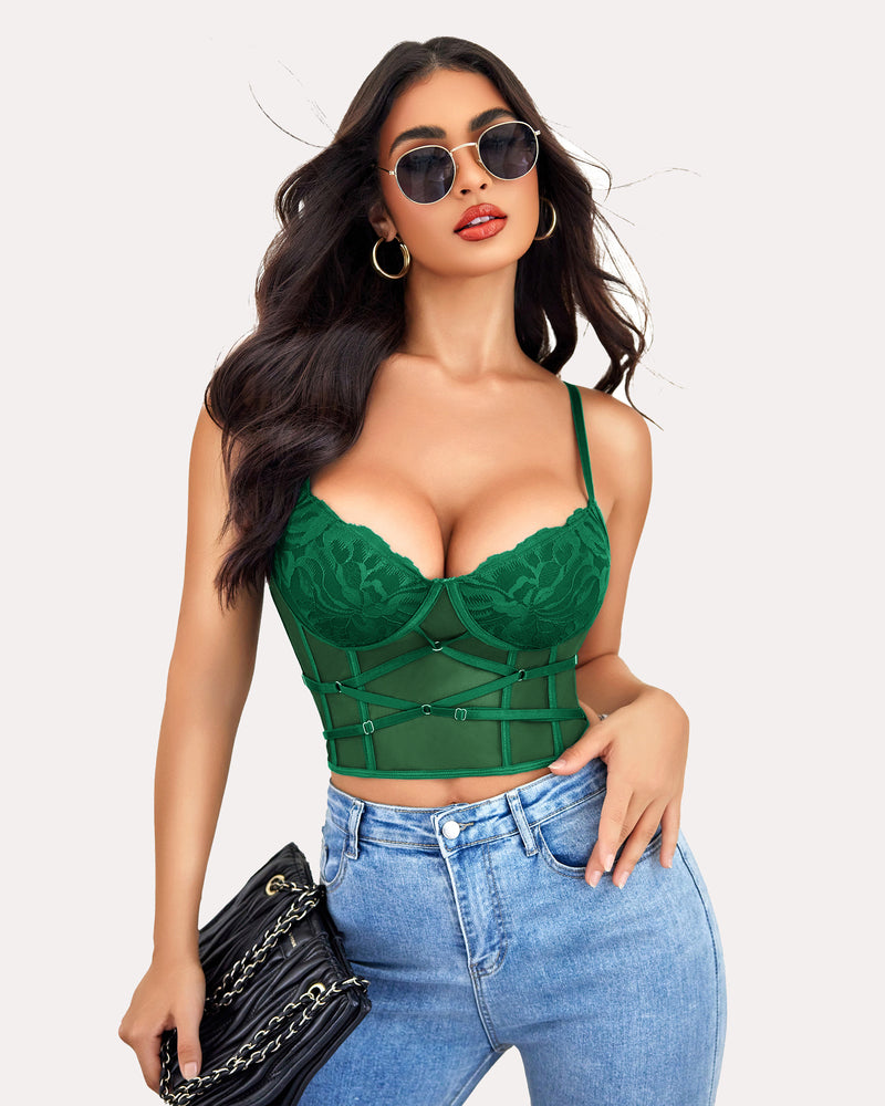 Tank Top Spitze Korsett mit Tanga