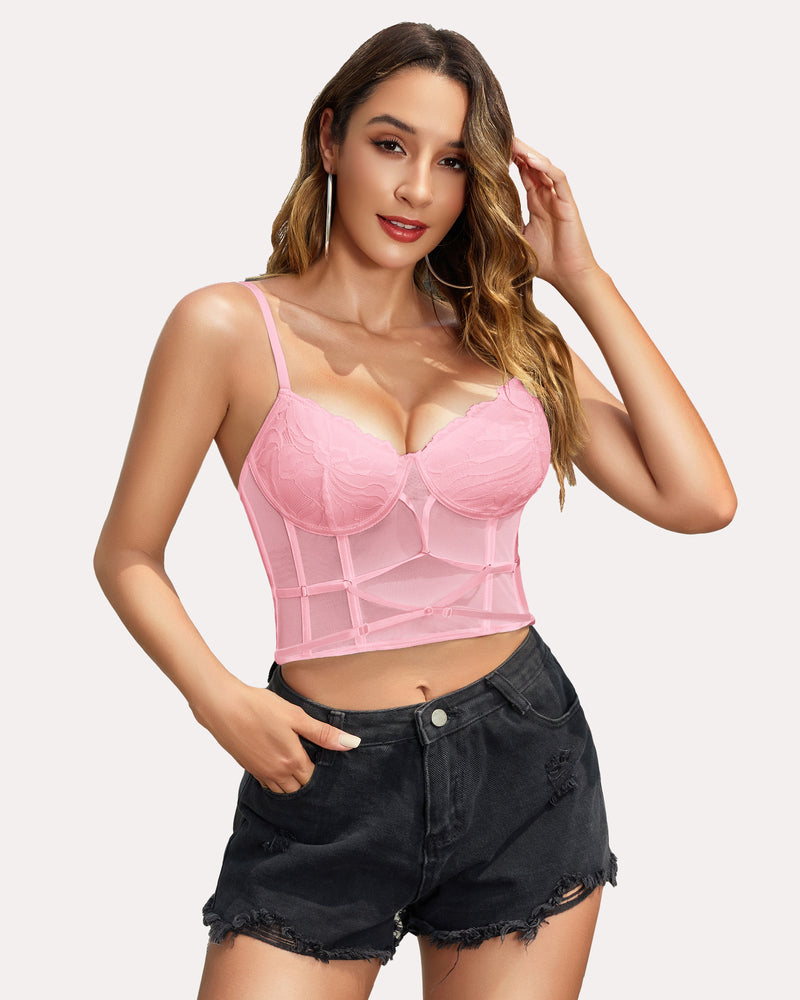Tank Top Spitze Korsett mit Tanga