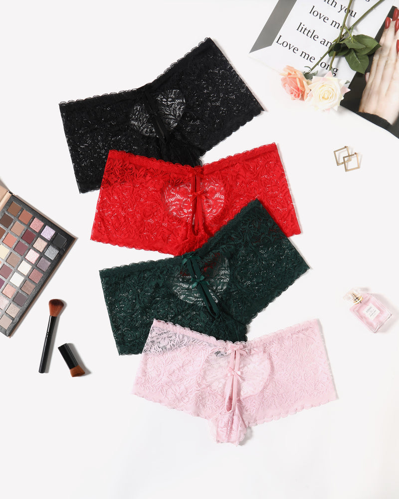 Spitze BoyShorts Hohe Taille Höschen