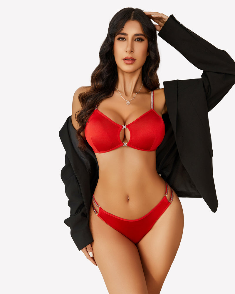 Push Up Cut Out BH und Panty Set