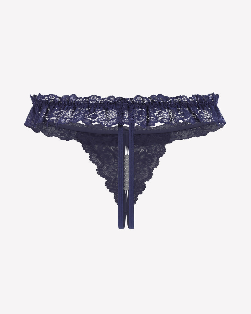 Spitze Tanga mit niedriger Taille und Perlen Ball