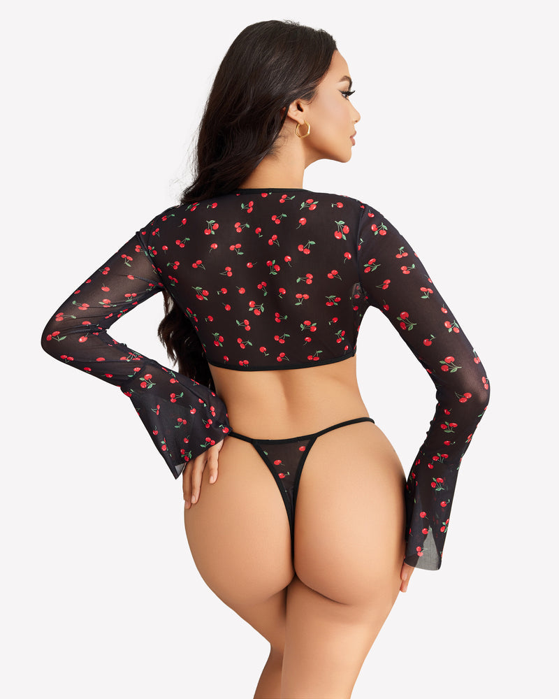 Transparente Crop Tops mit G-String
