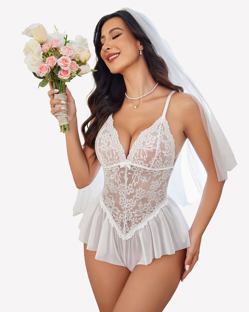 Spitze Bodysuit Einteiler Teddy
