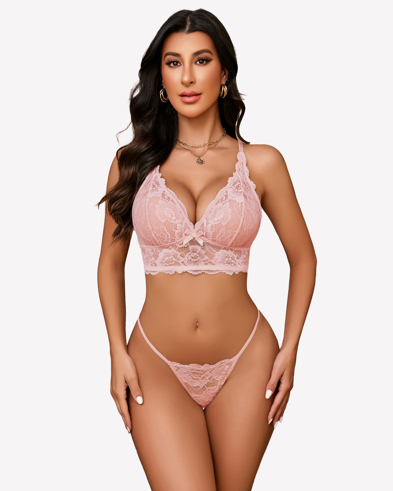 Spitze Bralettes Set 2 Stück BH und Höschen Sets