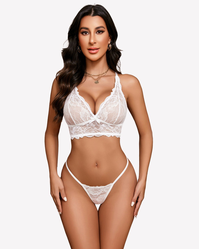 Spitze Bralettes Set 2 Stück BH und Höschen Sets