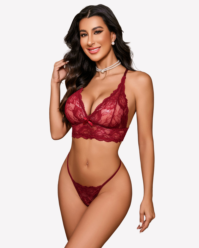 Spitze Bralettes Set 2 Stück BH und Höschen Sets