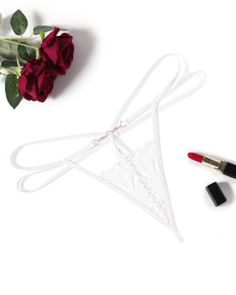 Floral Lace Briefs Hollow Out String Panty