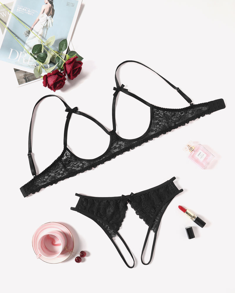 Exotische Dessous 2 Stück BH Panty Set