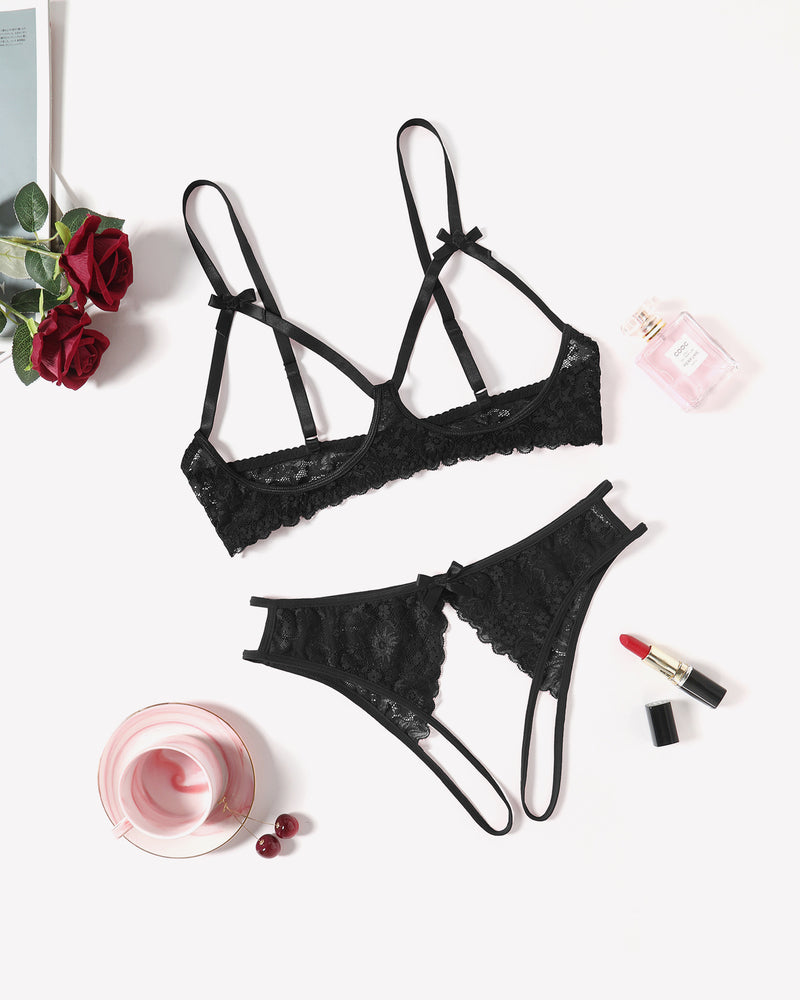Exotische Dessous 2 Stück BH Panty Set