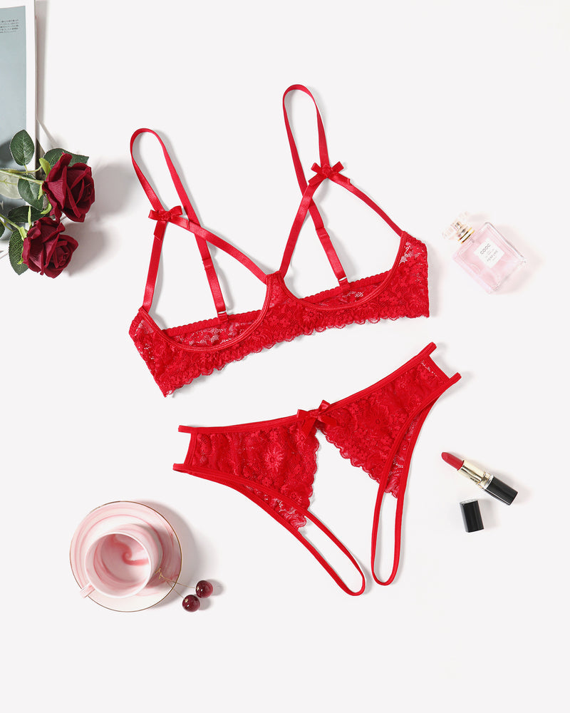 Exotische Dessous 2 Stück BH Panty Set