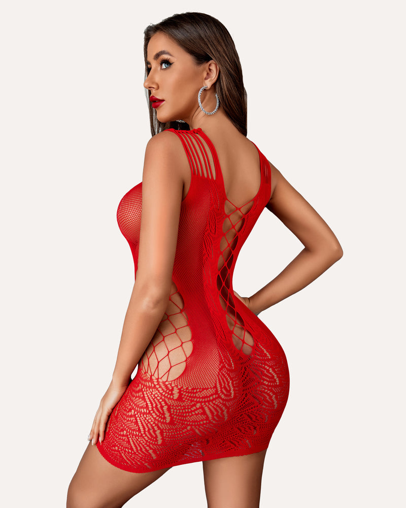 Fischnetz Bodycon Kleid Stripper Outfit