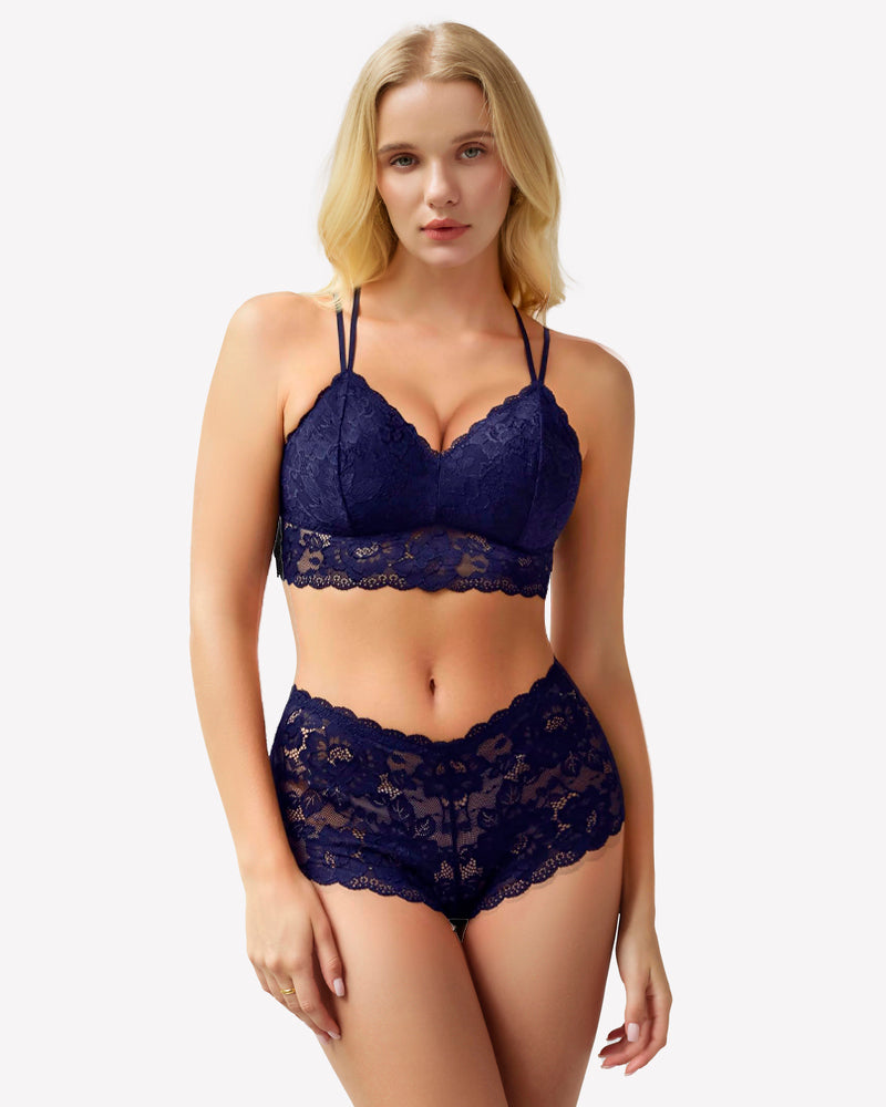 2 Stück Spitze BH und Panty Set