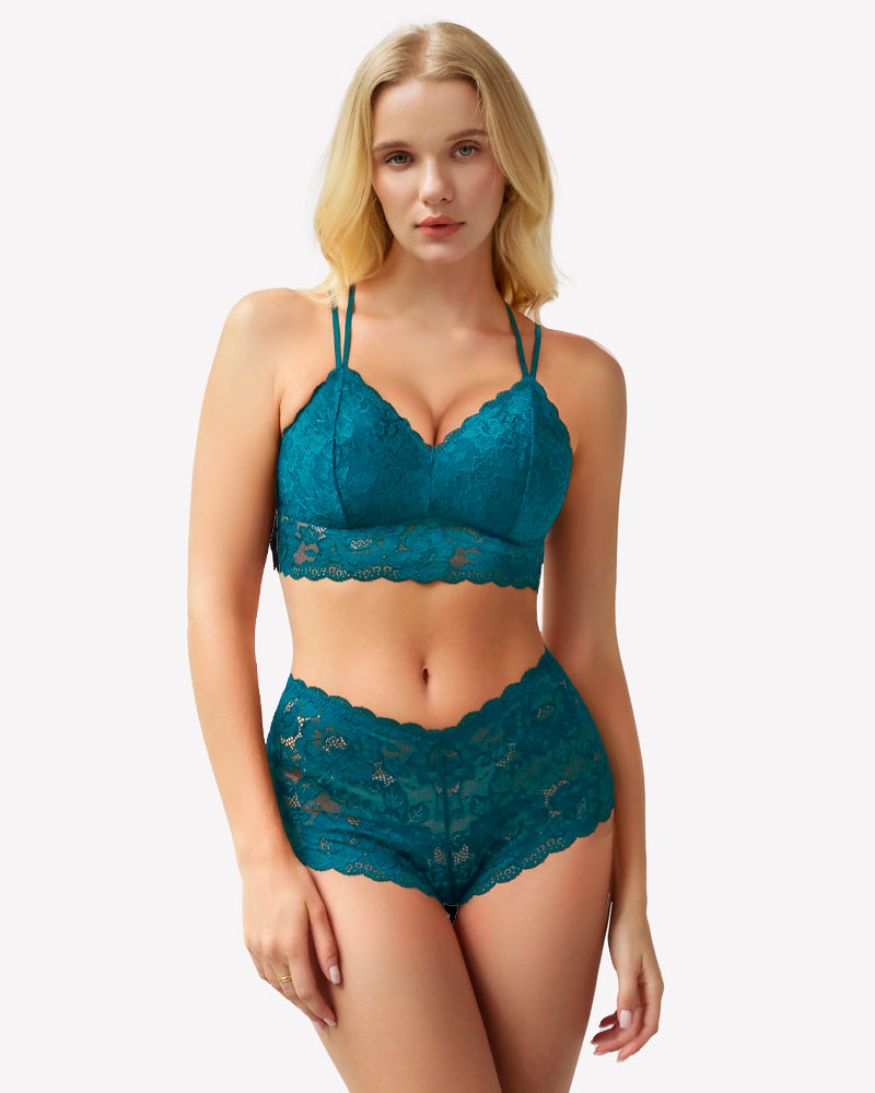 2 Stück Spitze BH und Panty Set