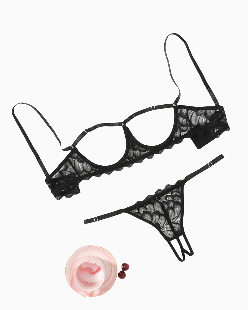 BH und Höschen 2 Stück Spitze Dessous Set