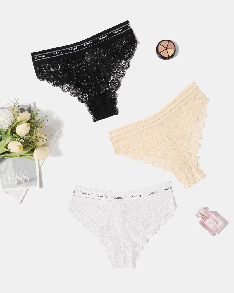 Floral Lace Panties Hipster Unterwäsche Slips Panty Set