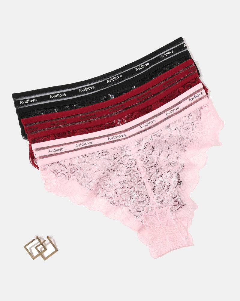 Floral Lace Panties Hipster Unterwäsche Slips Panty Set