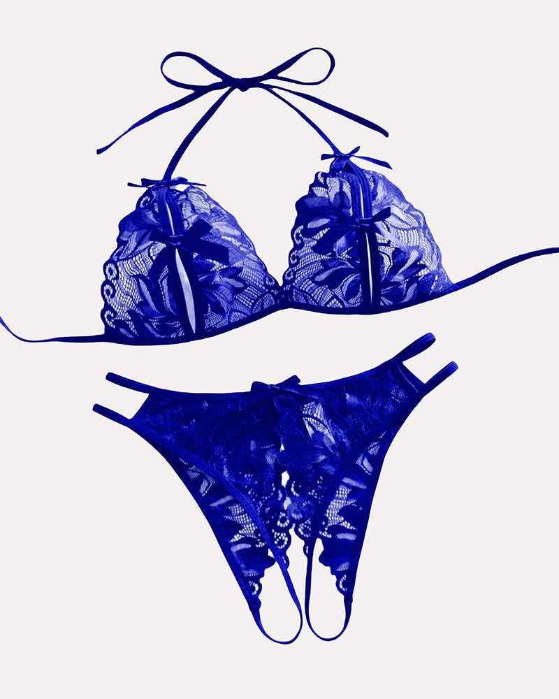 BH und Panty Set Halter Lace 2 Stück Set