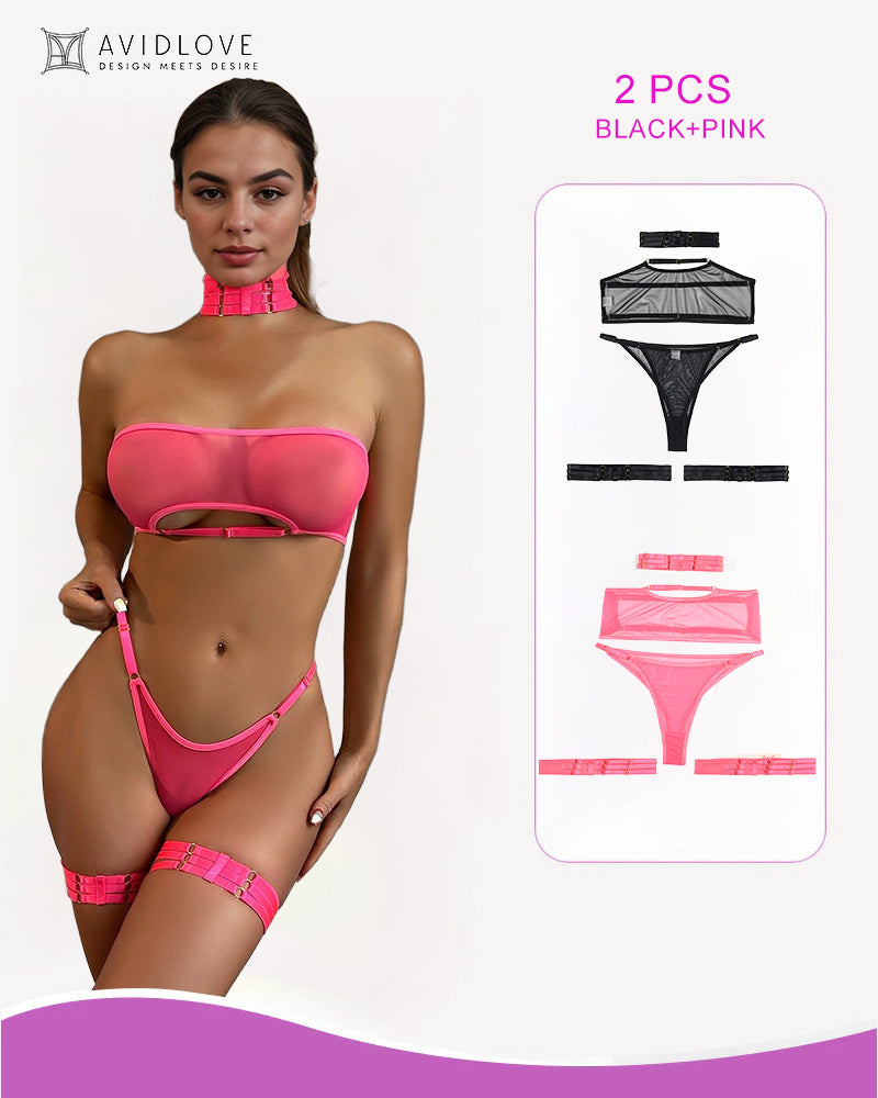 2er-Pack Mesh-BH und -Tanga-Set
