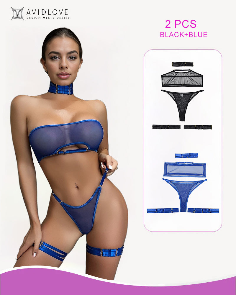2er-Pack Mesh-BH und -Tanga-Set