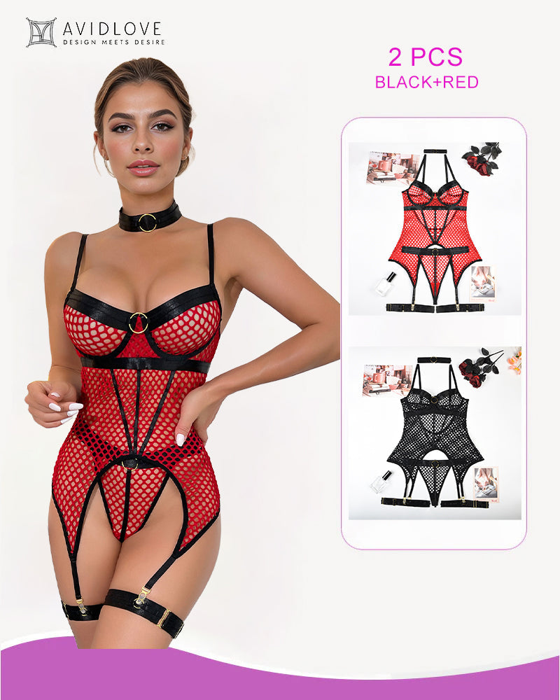 Fischnetz Mesh Korsett Bustier Dessous