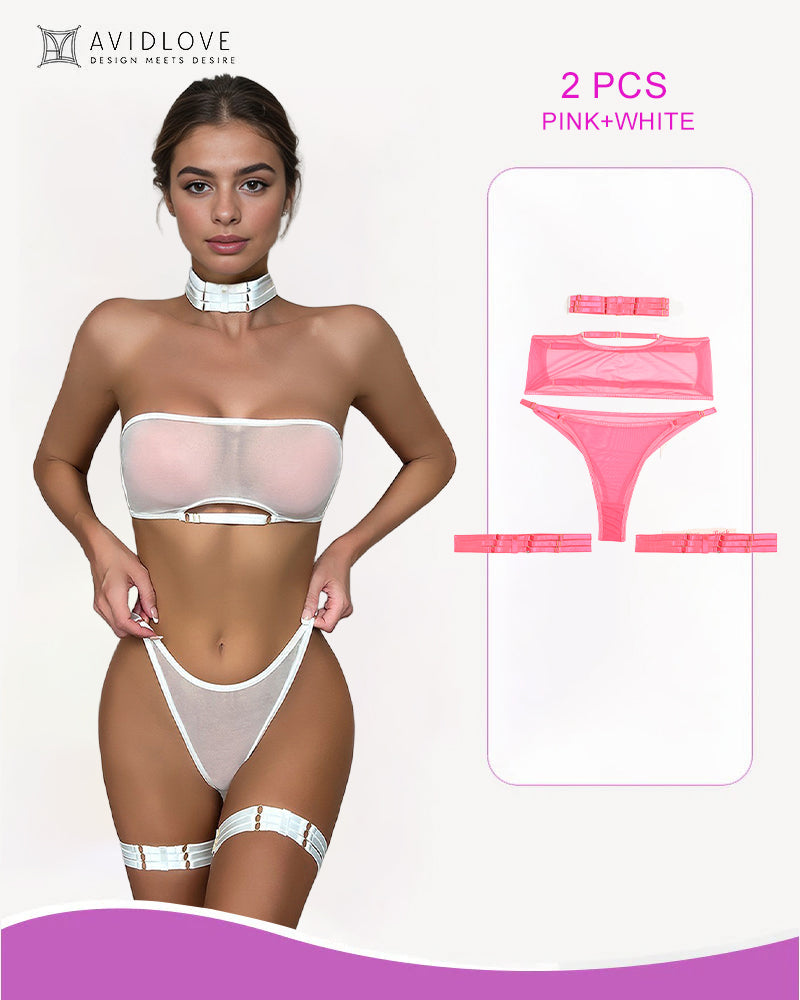 2er-Pack Mesh-BH und -Tanga-Set